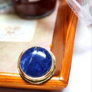 Statemrnt Blue Dome Adjustable Ring